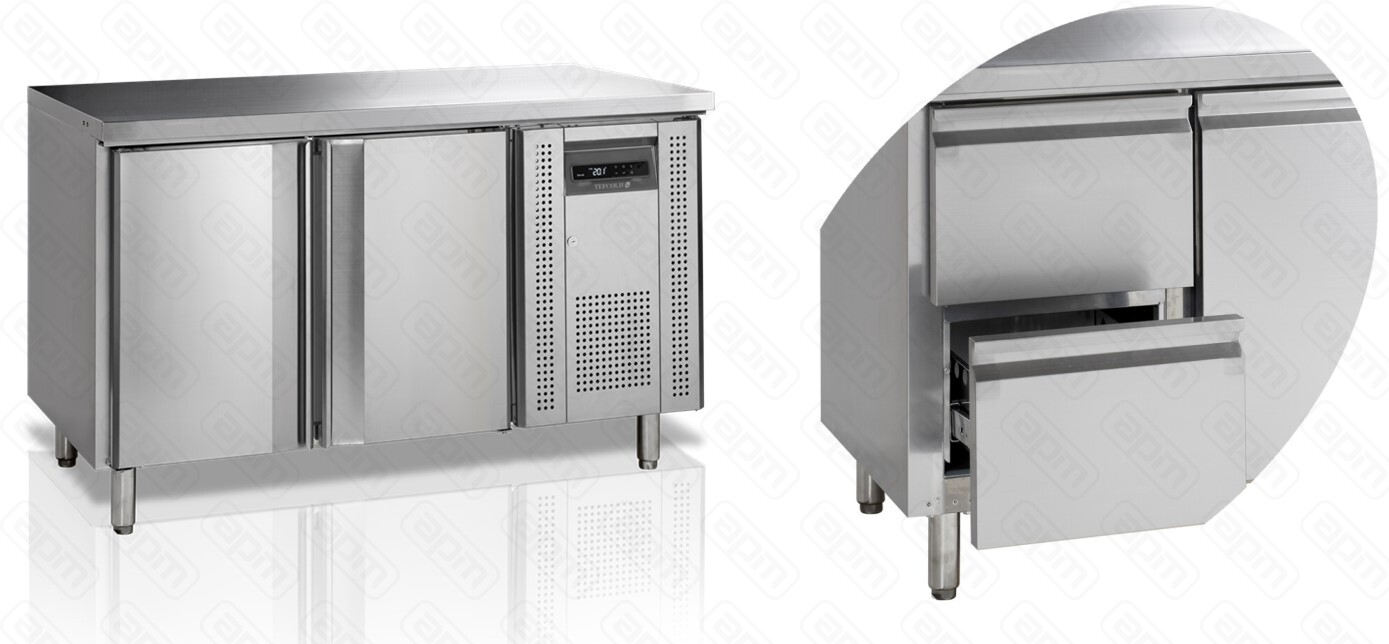 СТОЛ С ОХЛАЖДШКАФОМ TEFCOLD CK7210-SPВЫДВИЖНЫЕ ЯЩИКИ В 2 СЕКЦИЯХ 12547