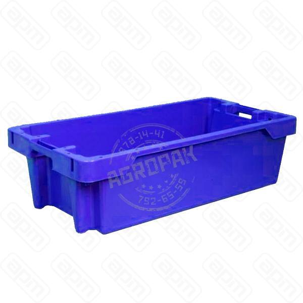 Ящик рыбный 800х400х225мм конусный объем 55л пэ цвет синий Fish 800400225-00