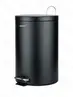 Контейнер для мусора КТ-88-20Ч-СД 200л круг с педалью нерж с доводчиком черный 440х290х290мм