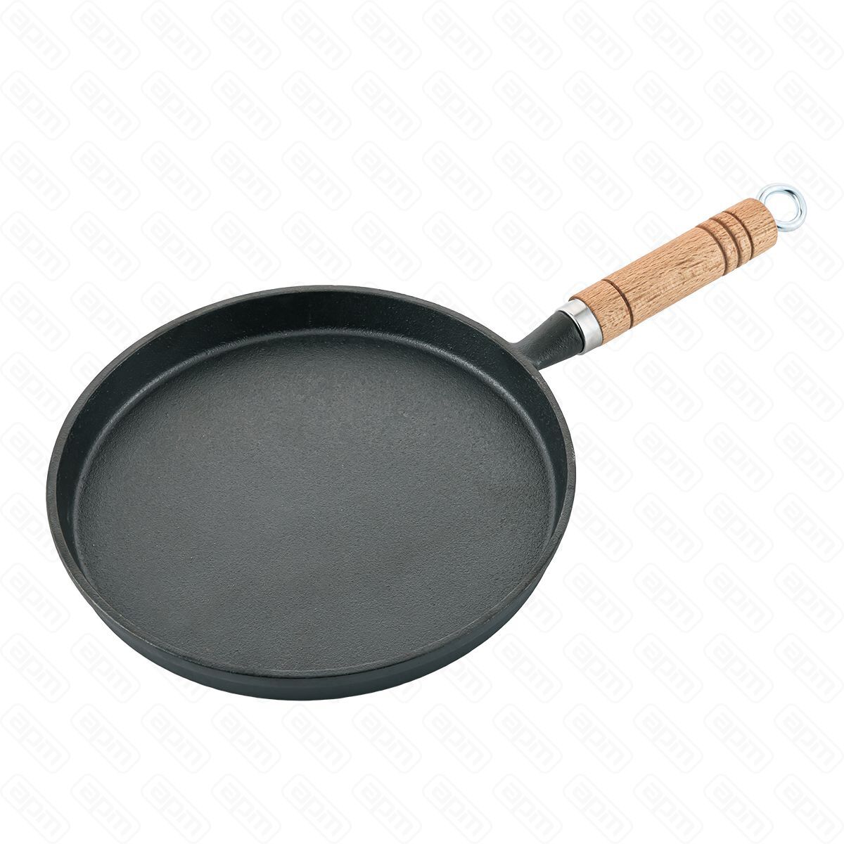 Сковородка чугуннаяблинная 22 cмдеревяннаяручка  PL-ProffCuisine