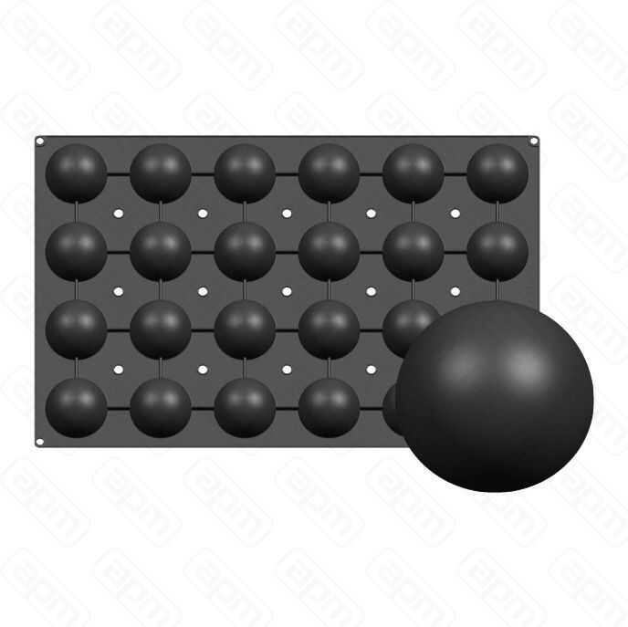 Форма силиконовая PL Proff Cuisine Полусфера 24 ячейки d 70 мм h 35 мм 59385 см