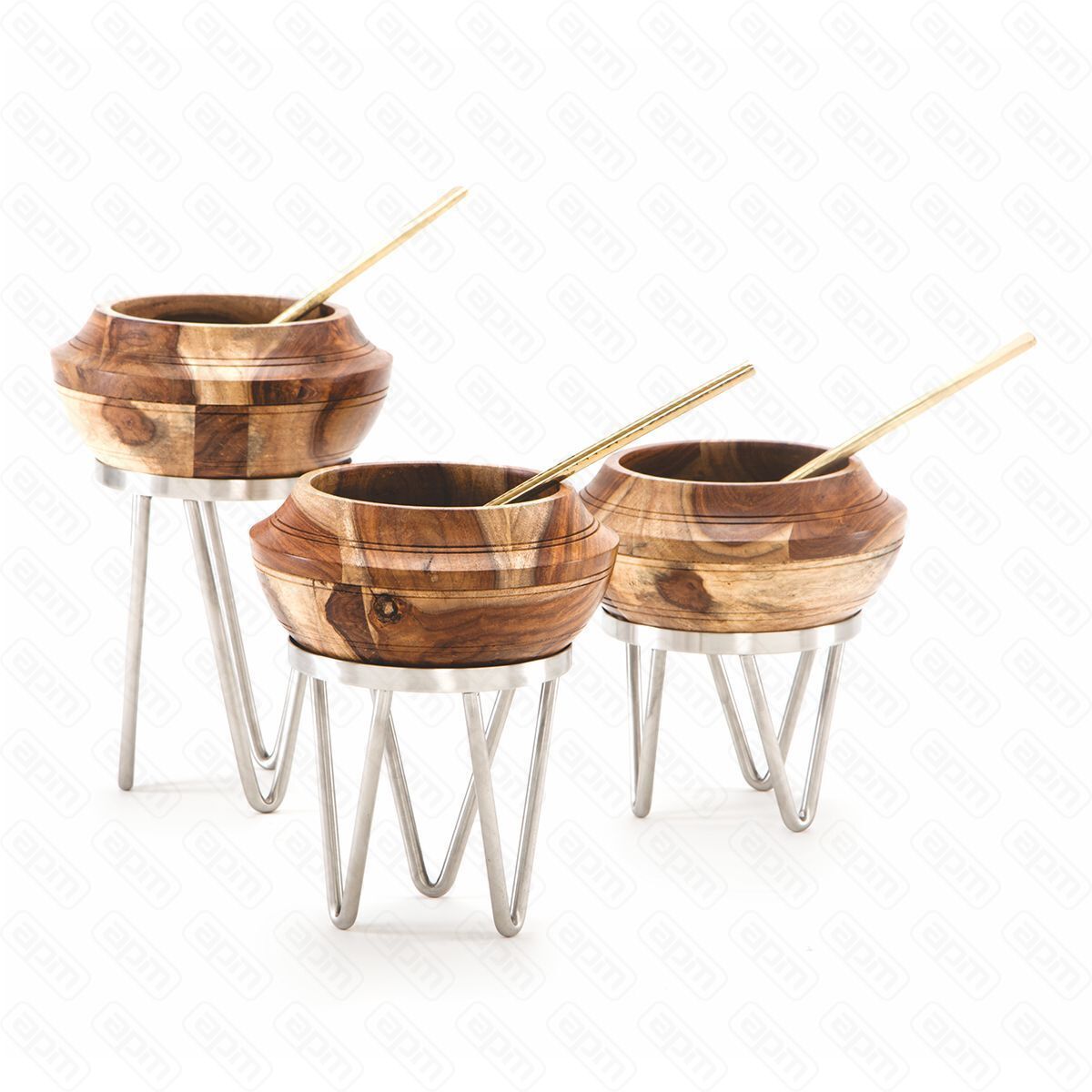 Стойка металлическая для выкладки  салатник из бука222232 см  PL--Hotelware