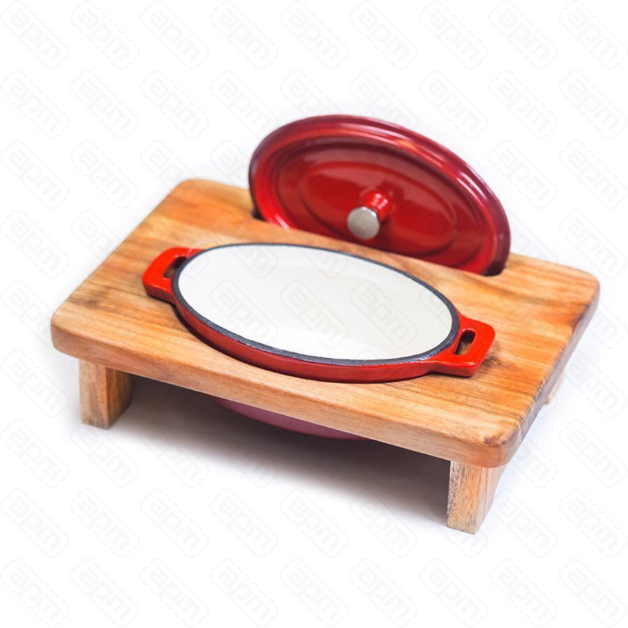 Подставка из бука для чугунной кастрюли Овал 2819 см PL Proff Cuisine