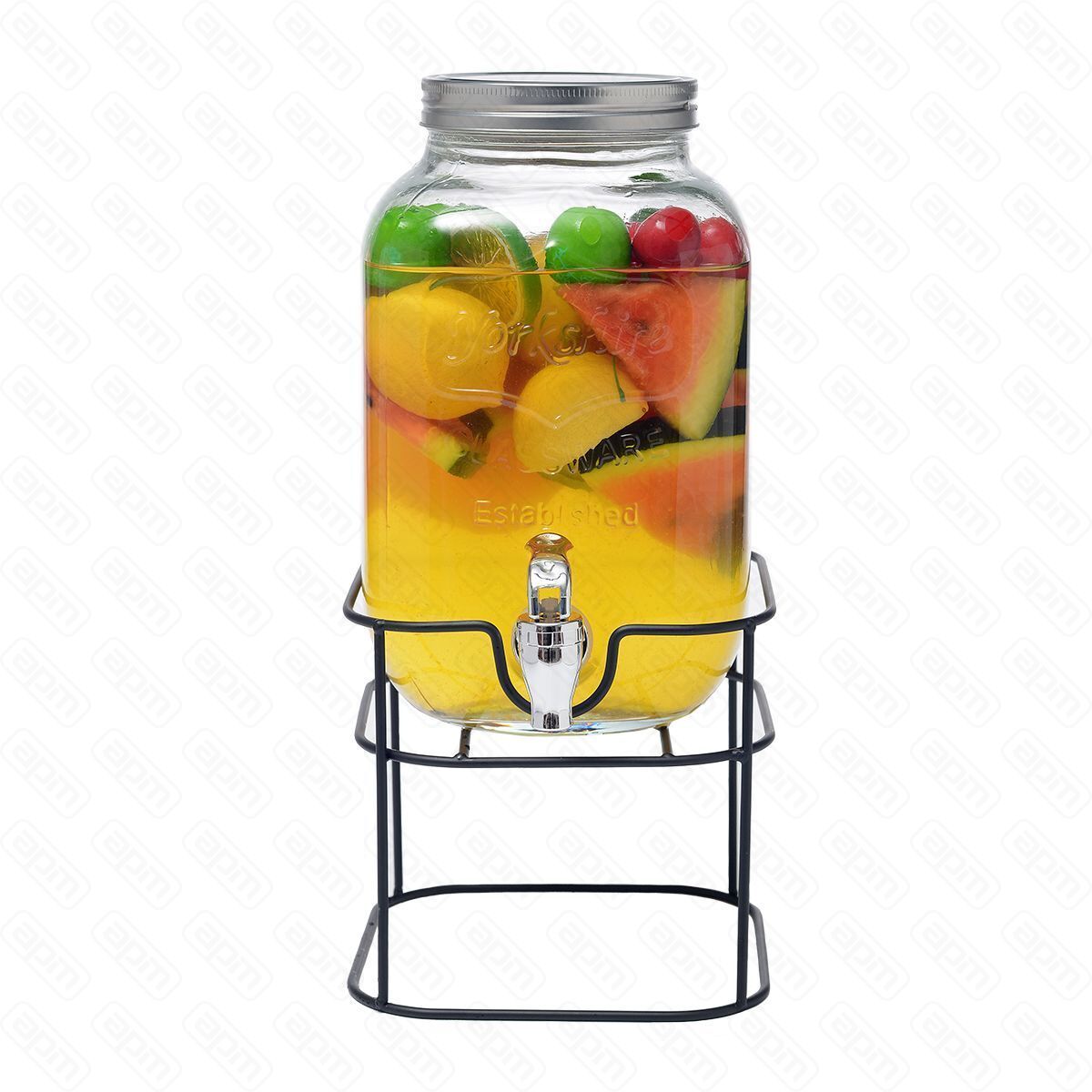 Диспенсер днапитковлимонадникстеклянный с краном на мет подставке 4 л PL - Proff Cuisine