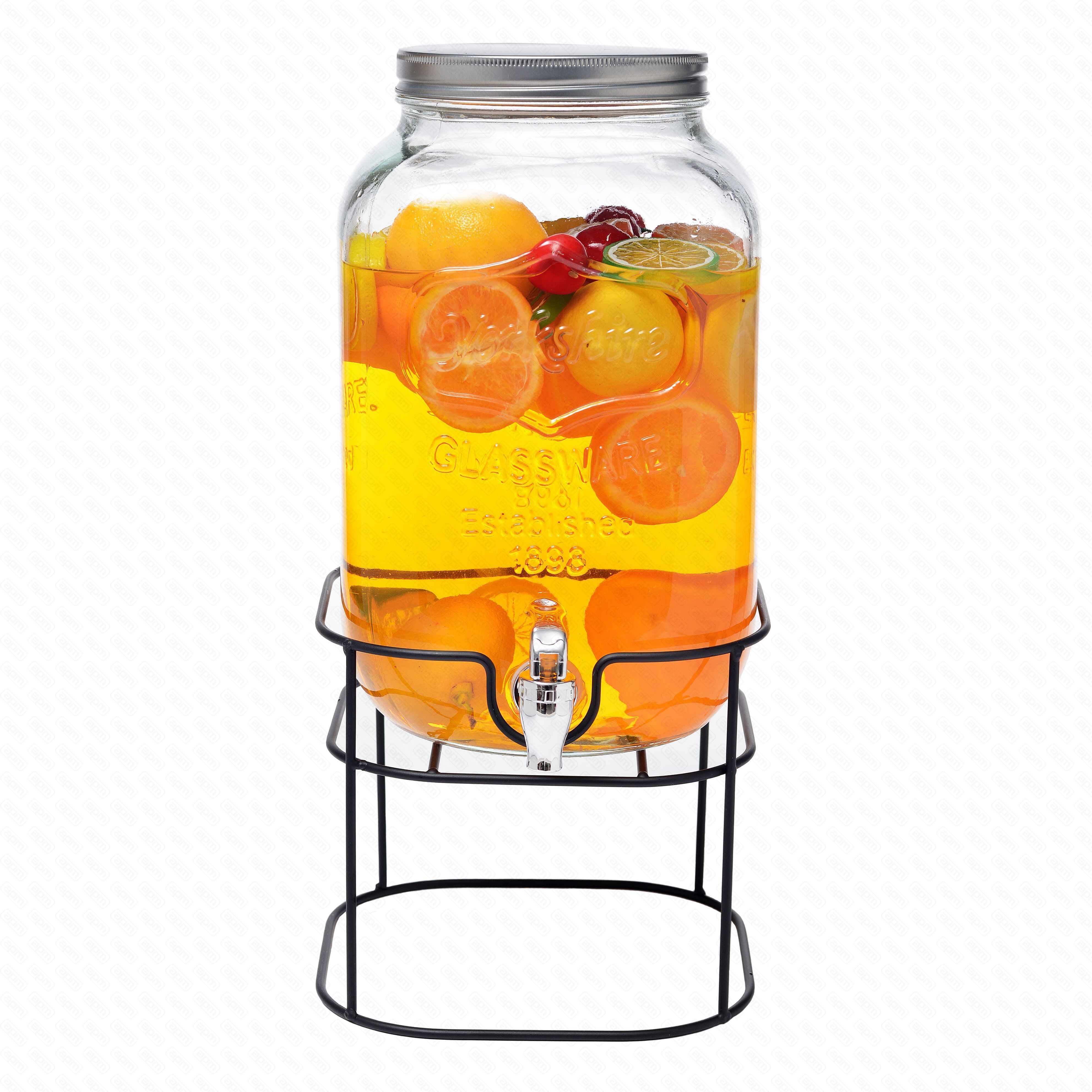 Диспенсер днапитковлимонадникстеклянный с краном на метподставке 8 л PL - Proff Cuisine