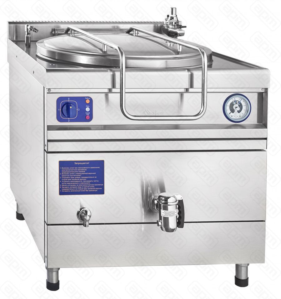 Котел пищеварочный Abat КПЭМ-1009Т с цельнотянутым сосудом без микс вся нерж