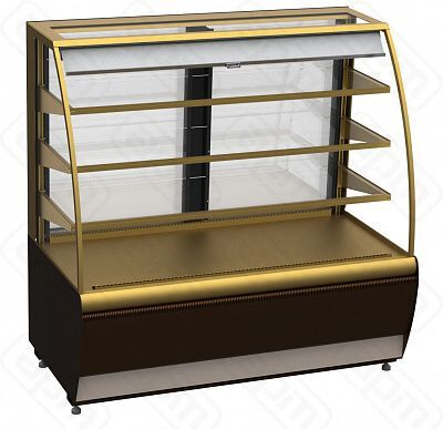 Витрина холодильная Полюс K70 VM 09-2 STANDARD Паттерн открытая 0108 Темный дуб