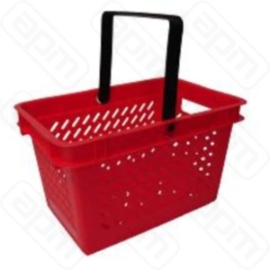 КОРЗИНА ПОКУПАТЕЛЯ ПЛАСТИК 20Л 2 РУЧКИ КРАСНАЯ SHOLS