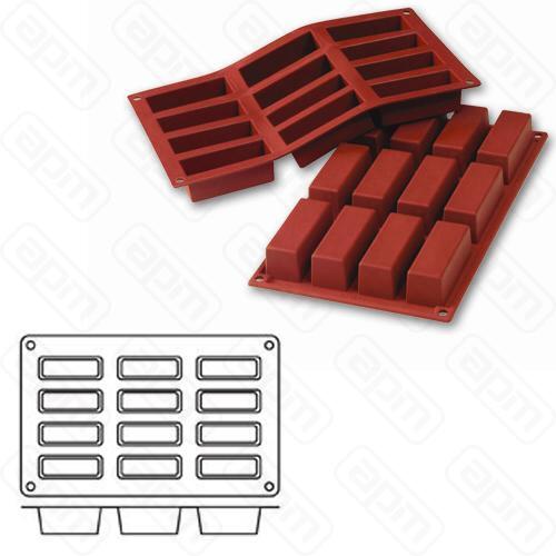 Форма силик дзам и вып Прямоугольник 79х29мм h30мм 12 ячеек SF026N